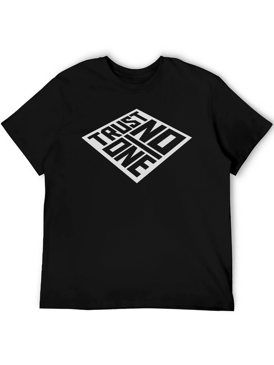Trust No One Black Graphic Tee - Diamond Design