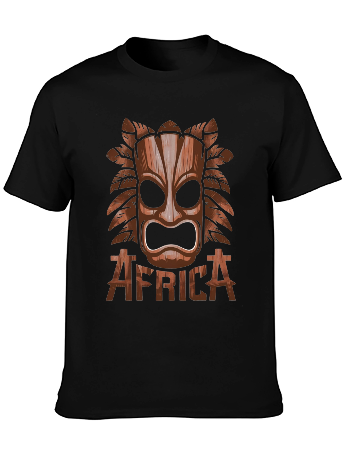 Tribal Africa Mask Black T-Shirt