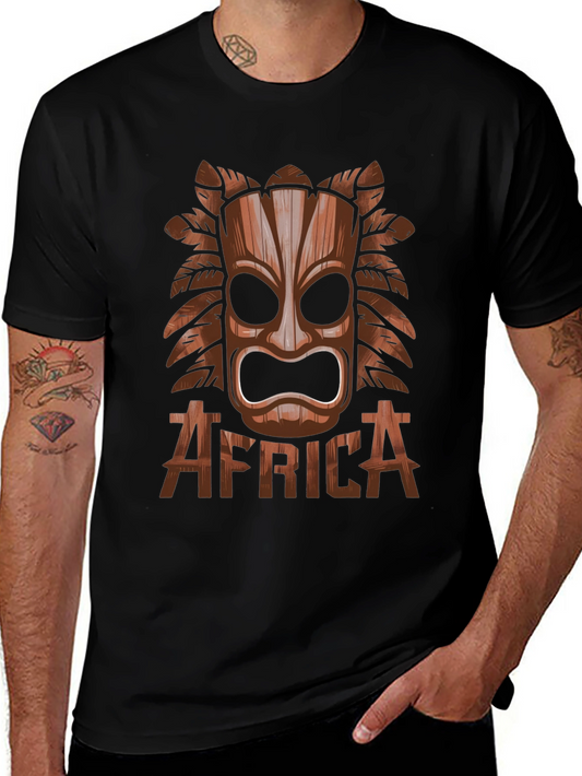 Tribal Africa Mask Black T-Shirt
