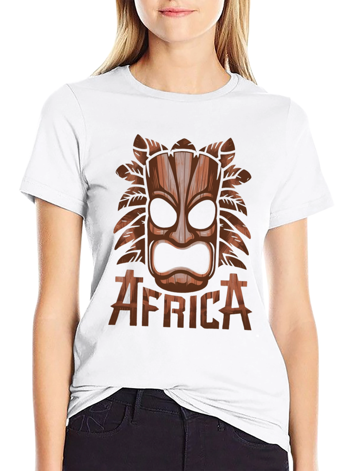 Tribal Africa Mask Black T-Shirt