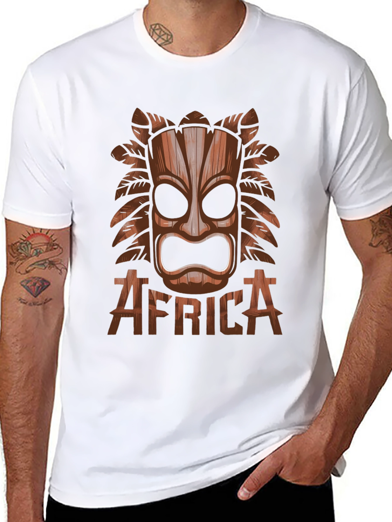 Tribal Africa Mask Black T-Shirt