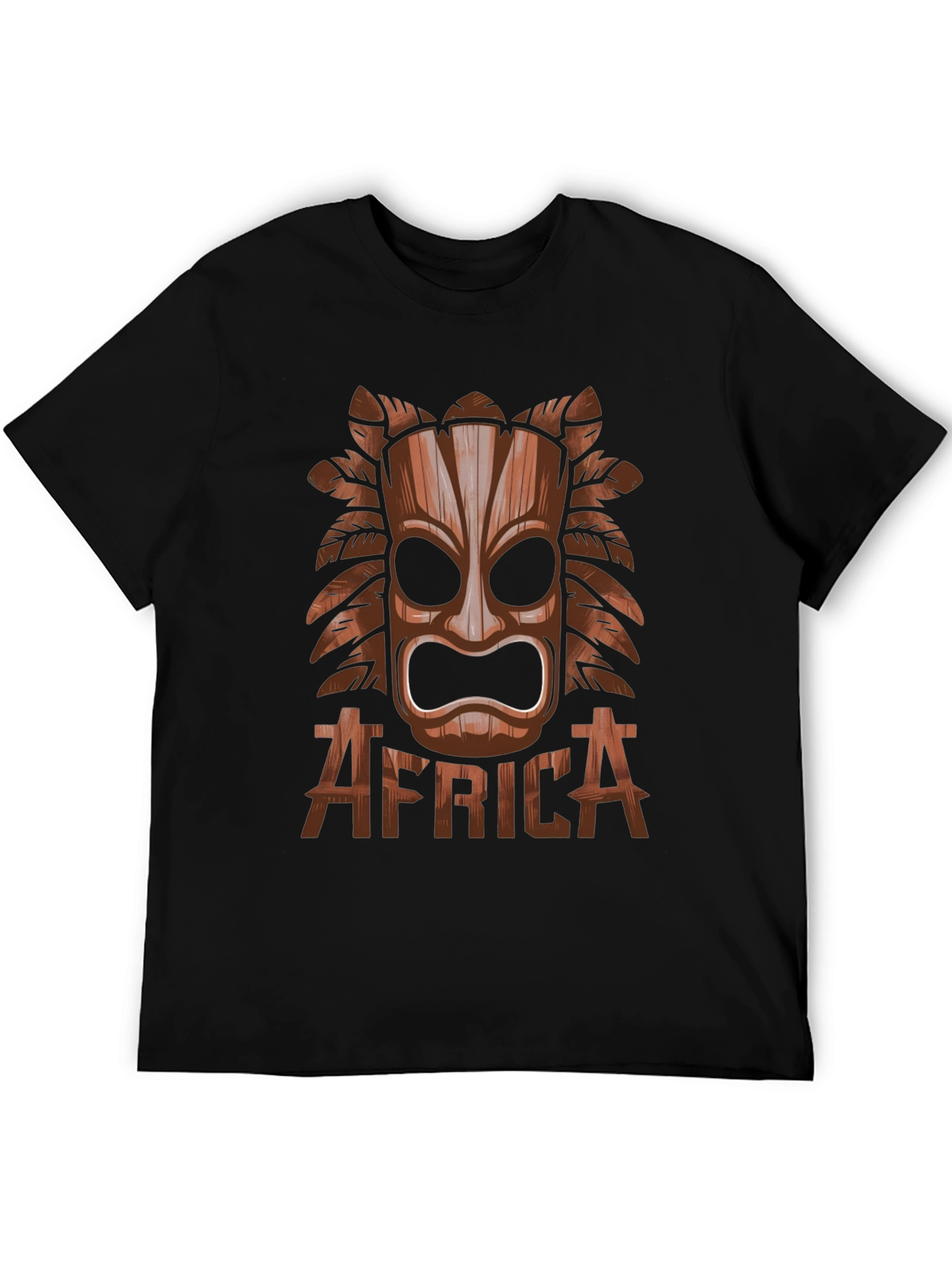 Tribal Africa Mask Black T-Shirt