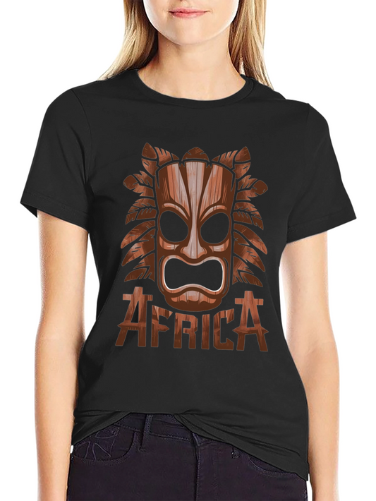 Tribal Africa Mask Black T-Shirt
