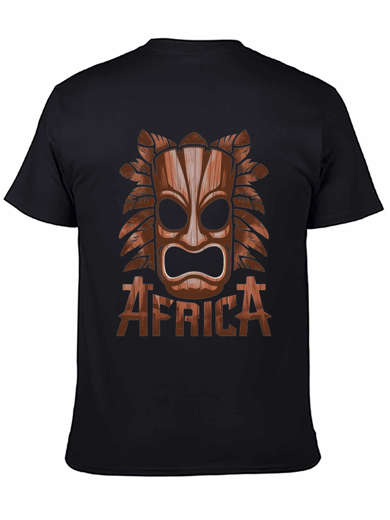 Tribal Africa Mask Black T-Shirt
