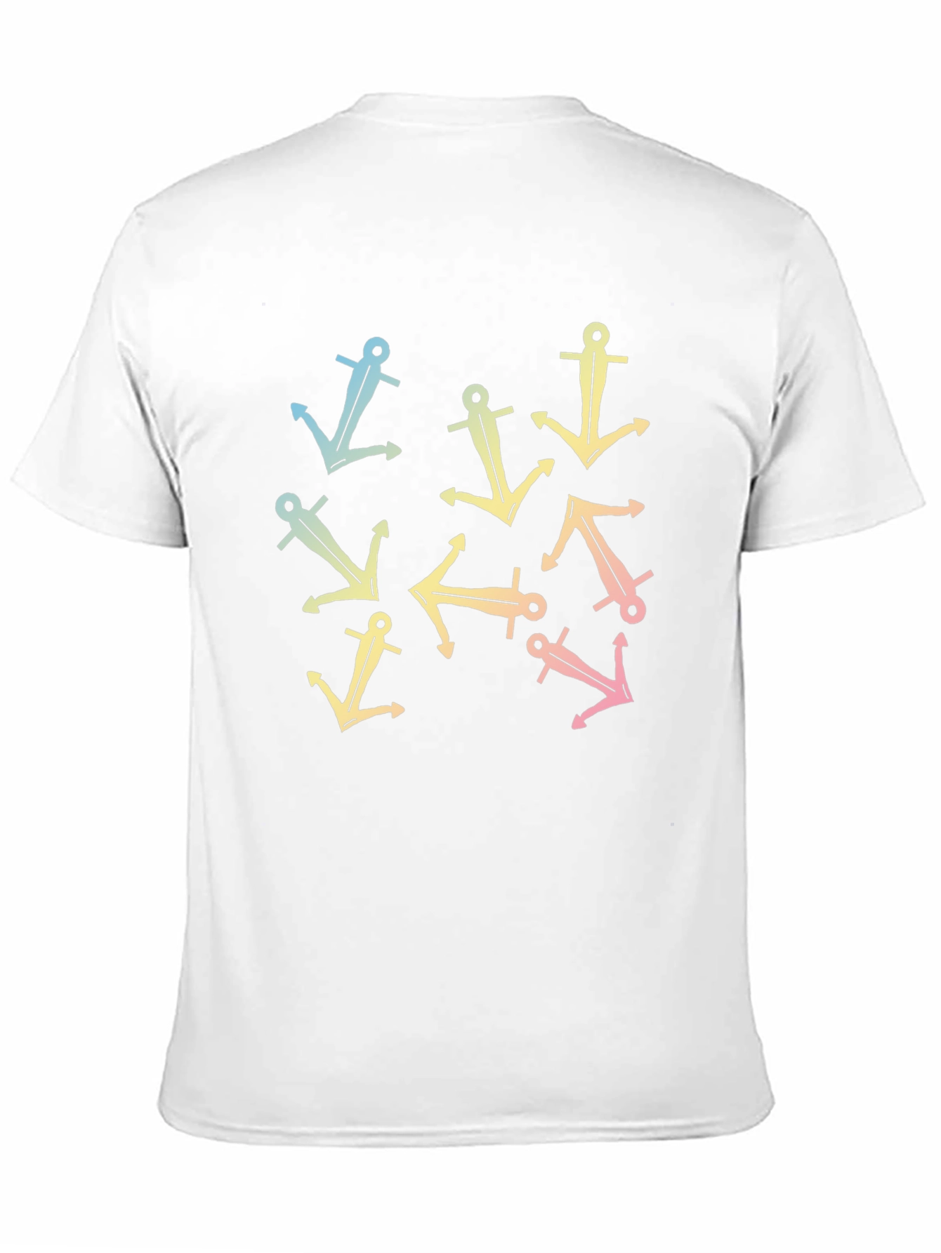 Trendy Anchor Print Black T-Shirt