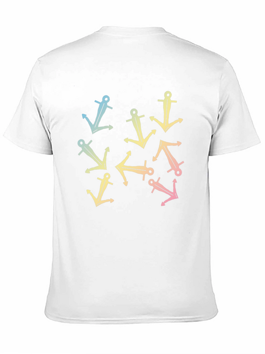 Trendy Anchor Print Black T-Shirt