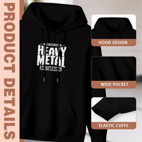 Heavy Metal Disturbing Graphic Hoodie - Unisex Punk Streetwear Casual Pullover
