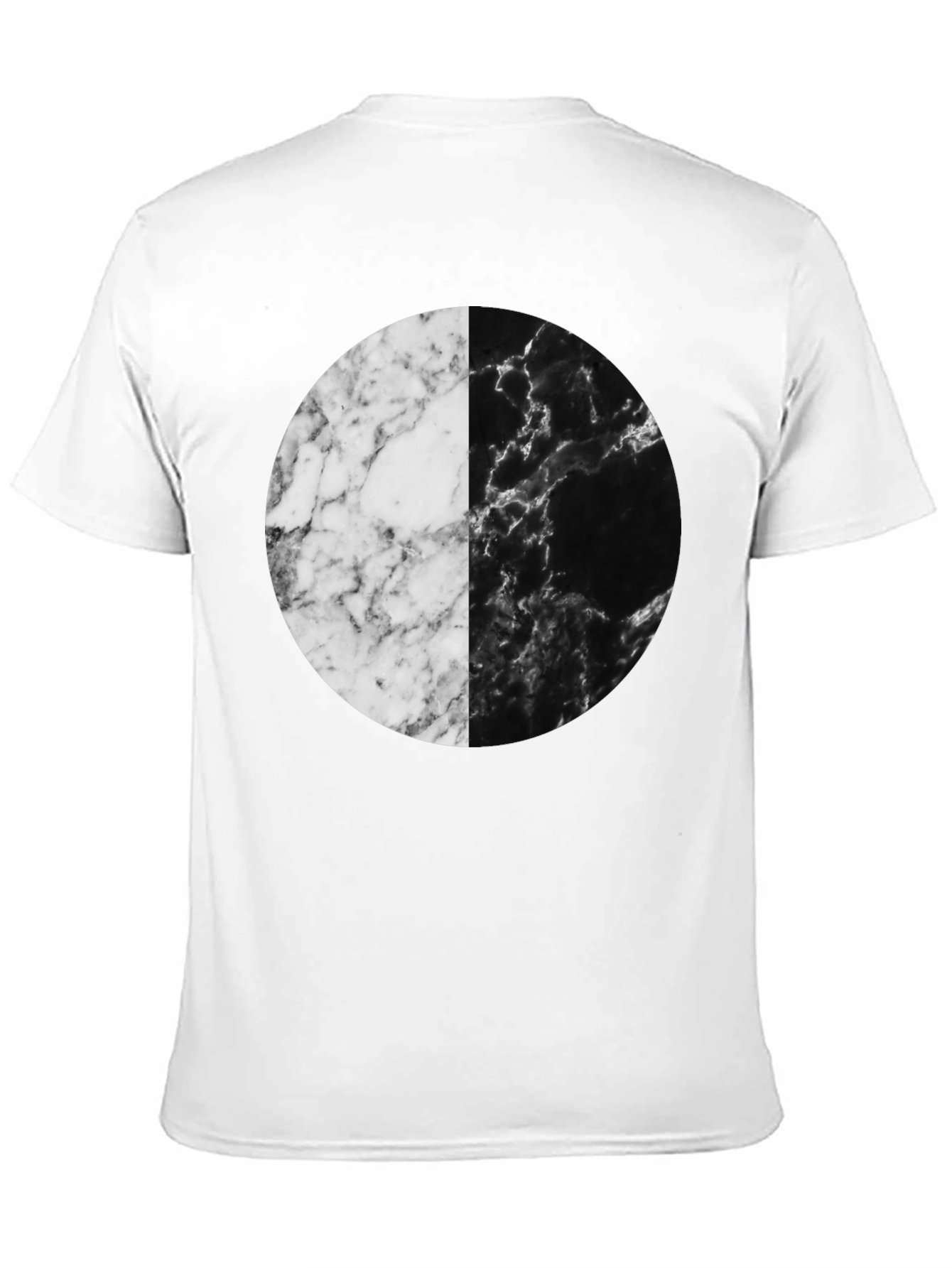 Yin Yang Marble Circle Black T-Shirt