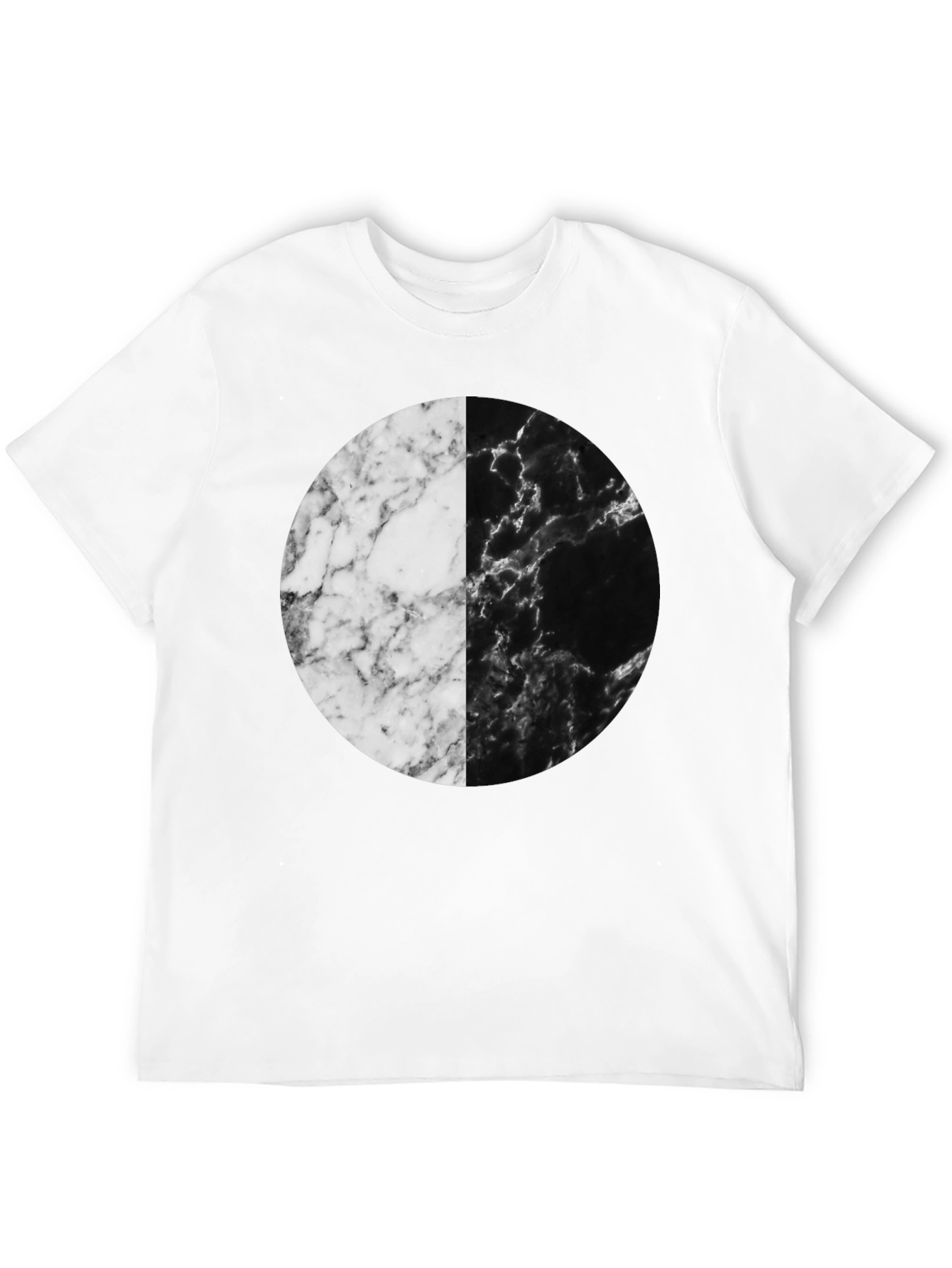 Yin Yang Marble Circle Black T-Shirt