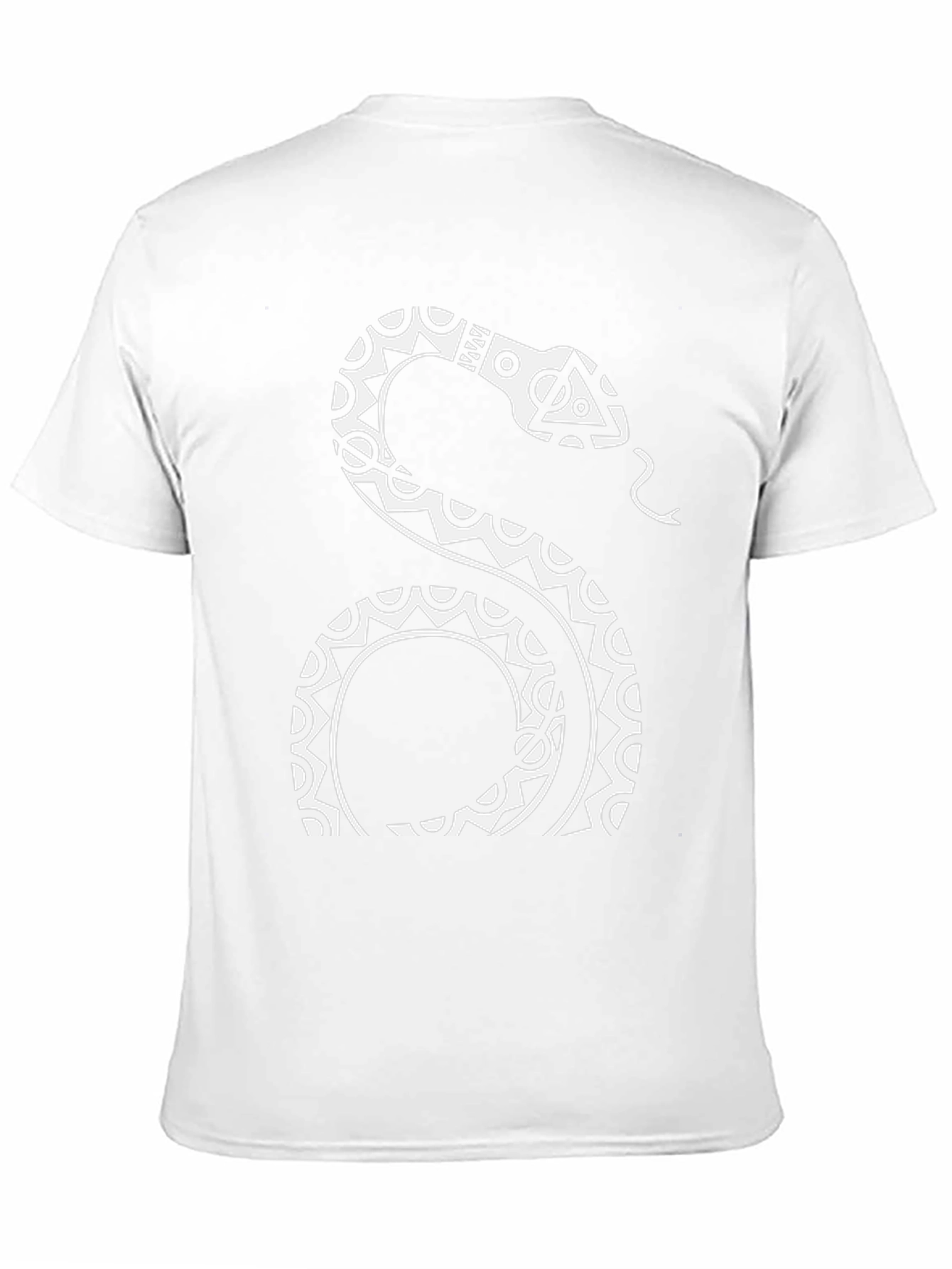 Tribal Snake Graphic Tee - Black Cotton Blend T-Shirt