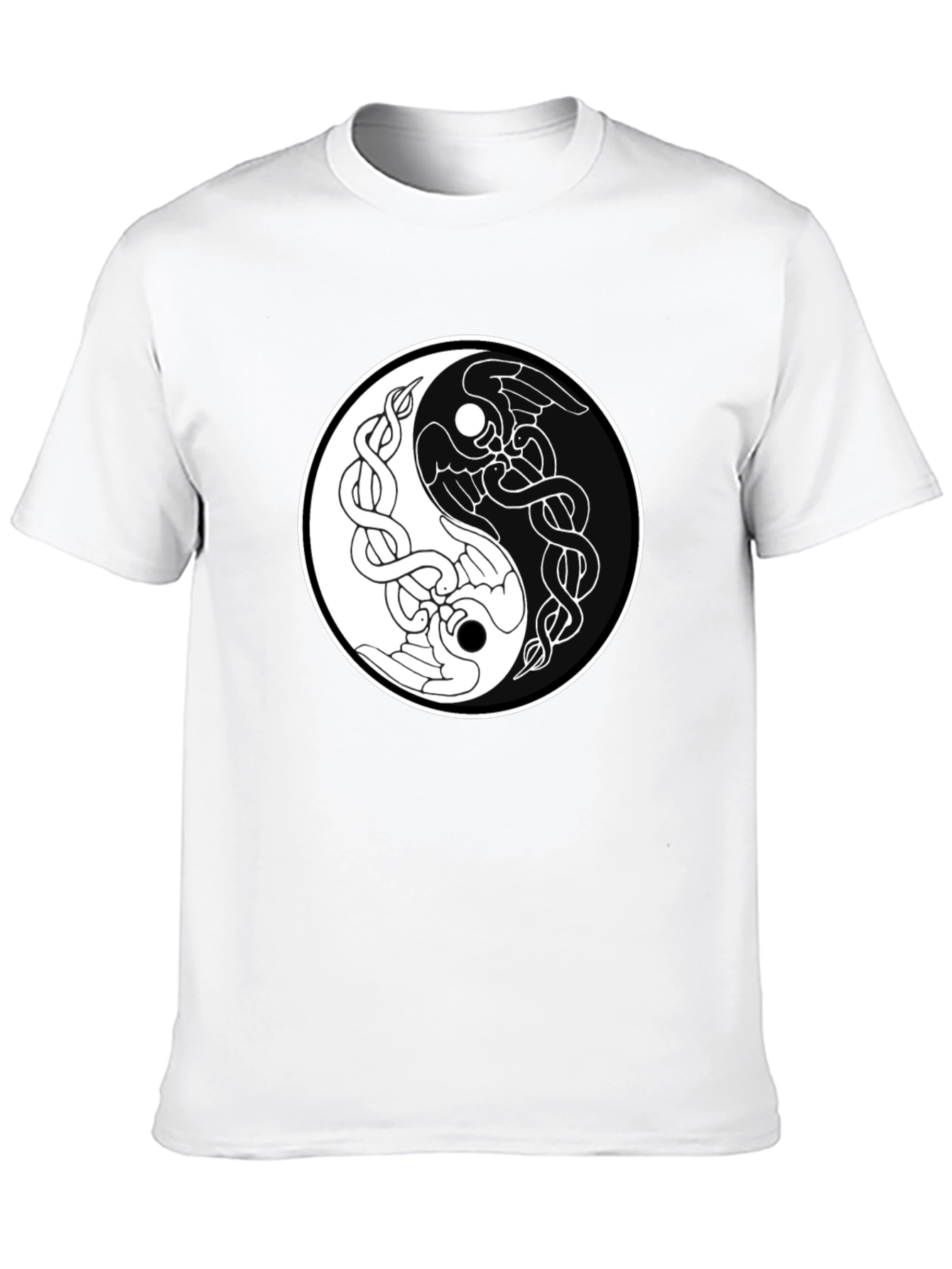 Yin Yang Raven Graphic Tee - Balance in Style