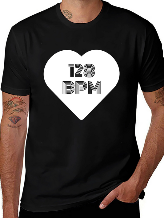 128 BPM Heart T-Shirt - Music Lover Tee