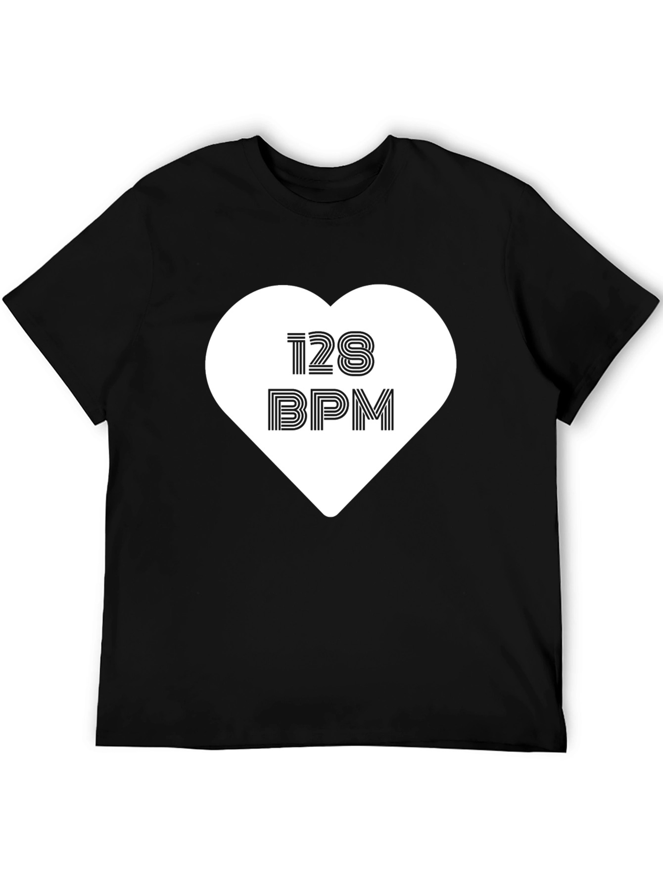 128 BPM Heart T-Shirt - Music Lover Tee