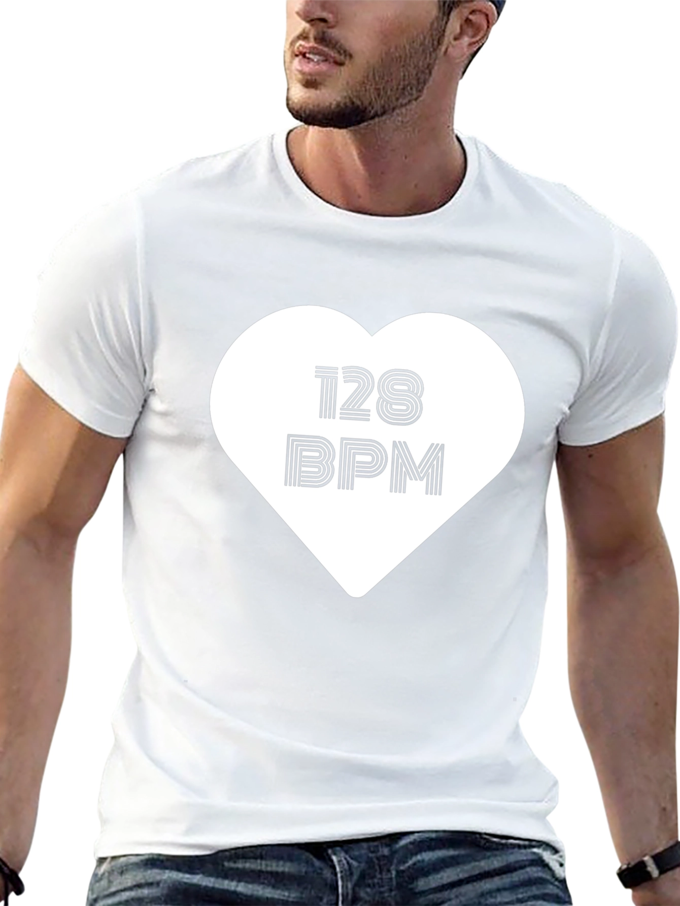 128 BPM Heart T-Shirt - Music Lover Tee