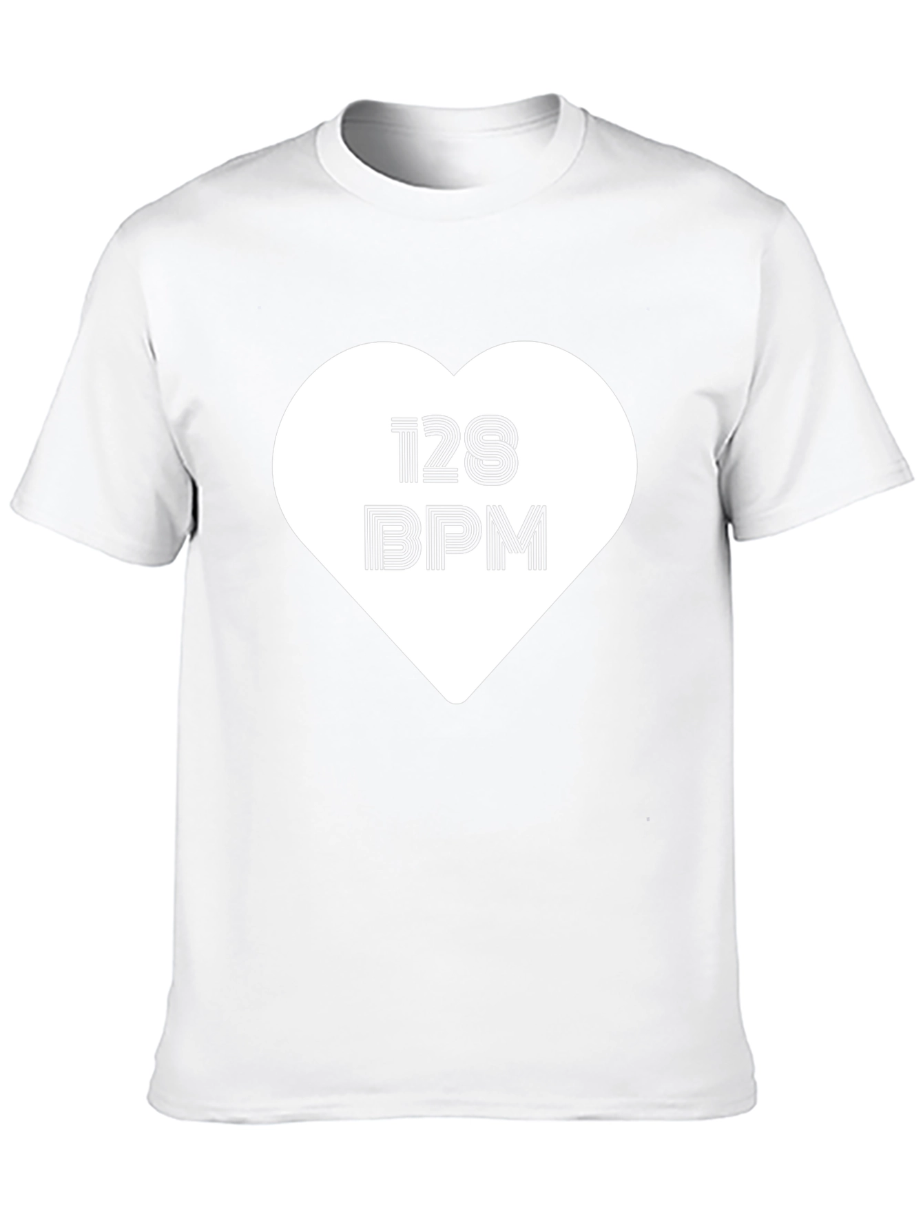 128 BPM Heart T-Shirt - Music Lover Tee