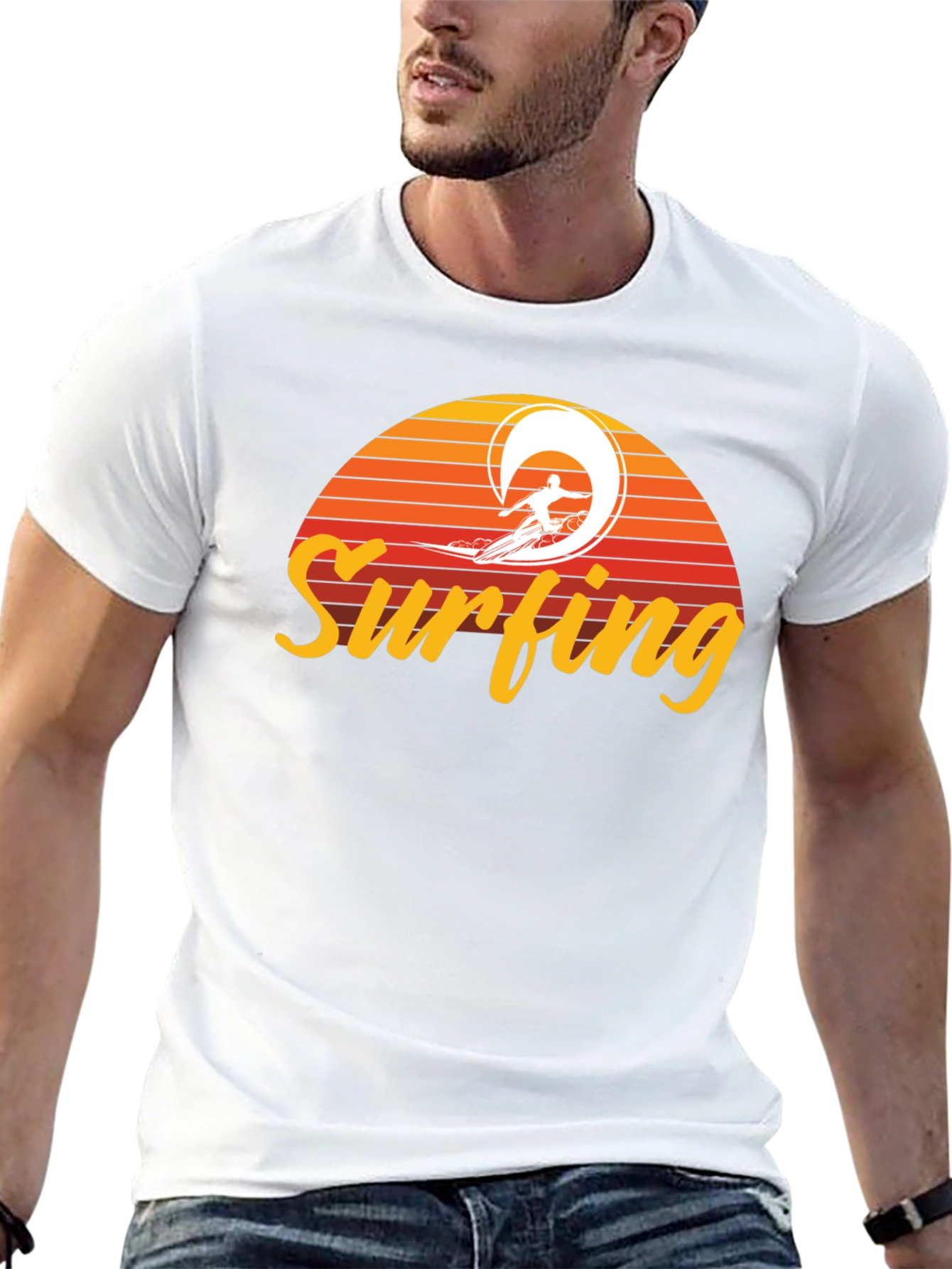 Surfing Sunset Graphic Tee