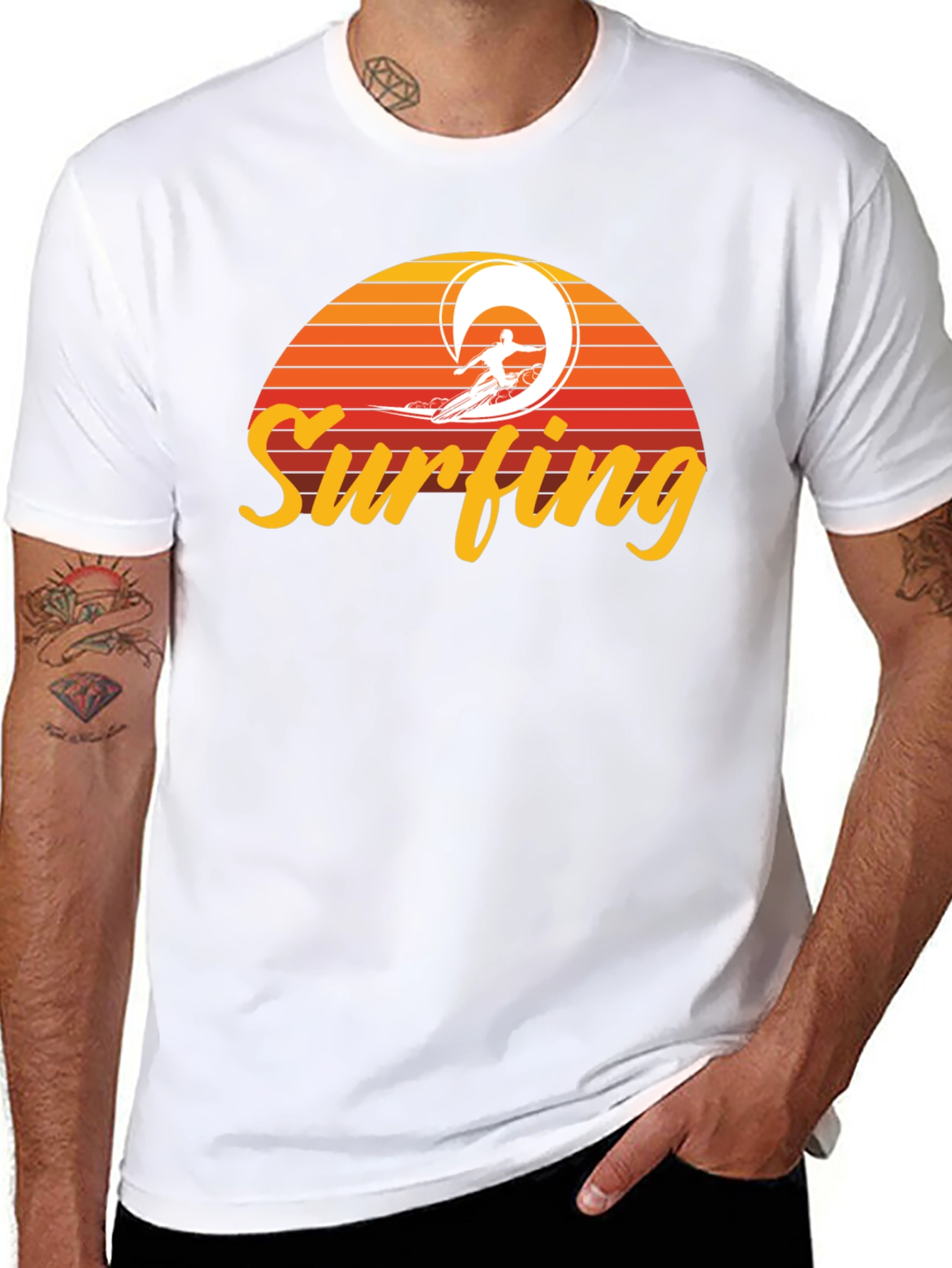 Surfing Sunset Graphic Tee