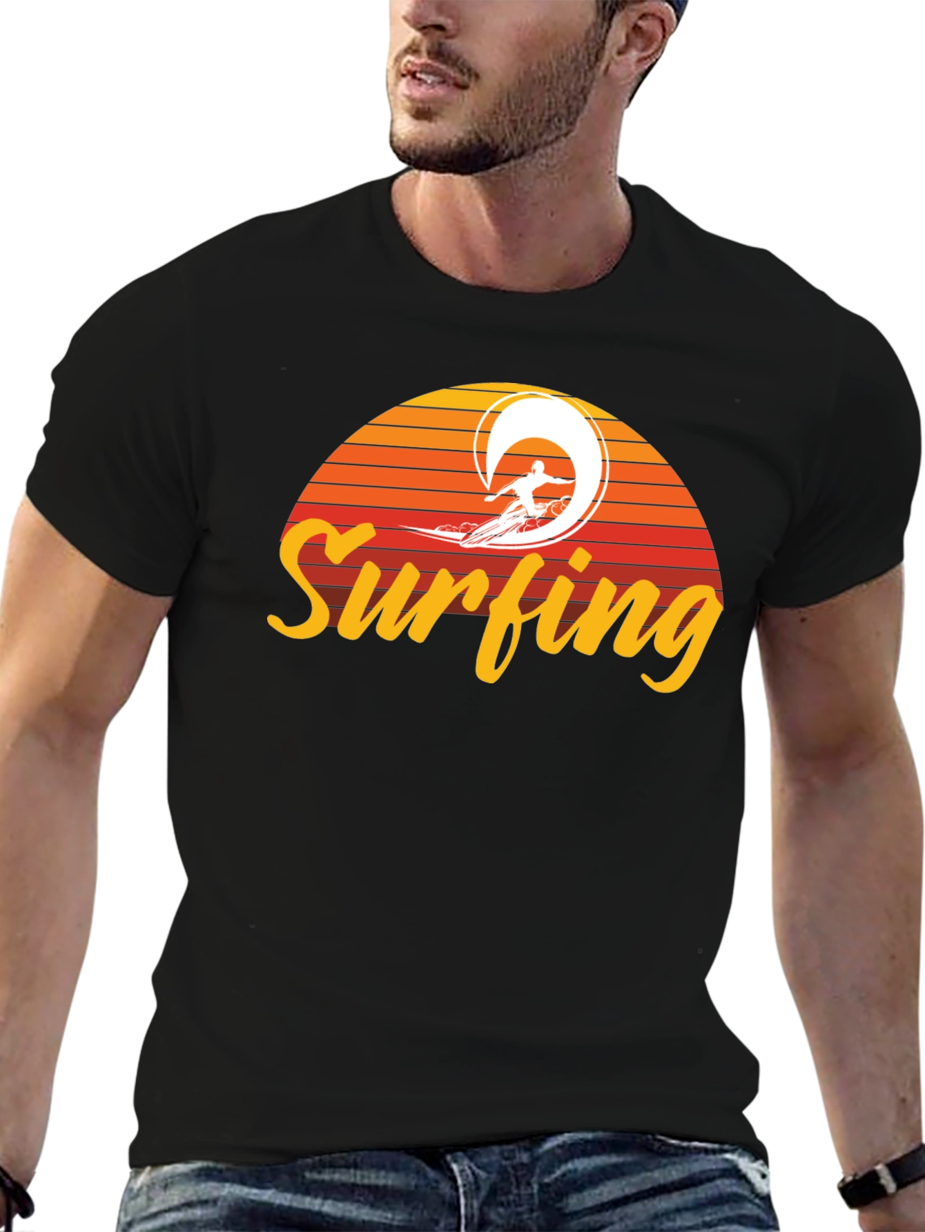 Surfing Sunset Graphic Tee