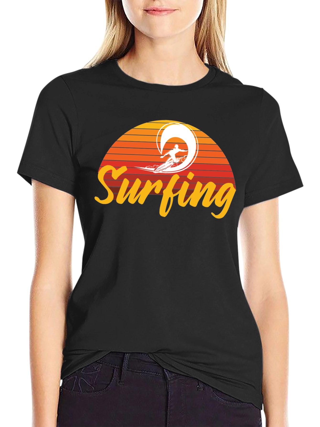Surfing Sunset Graphic Tee
