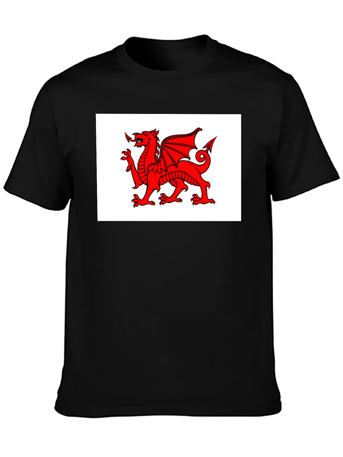 Welsh Dragon Black T-Shirt - Cymru Wales Rugby