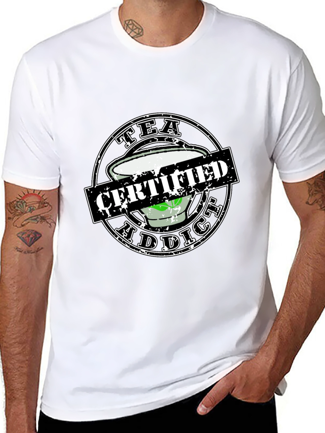 Tea Addict Certified Novelty Graphic Tee