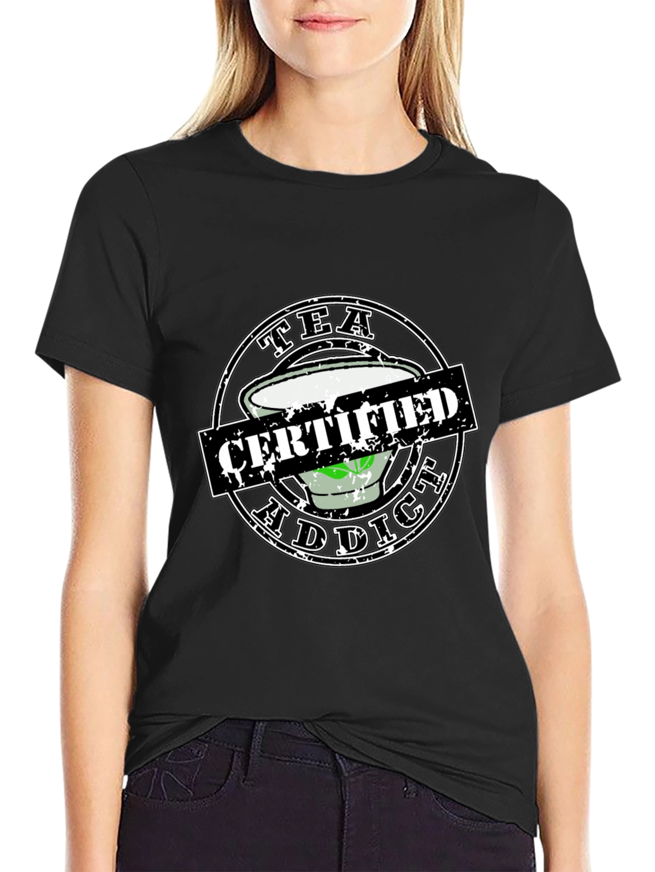 Tea Addict Certified Novelty Graphic Tee