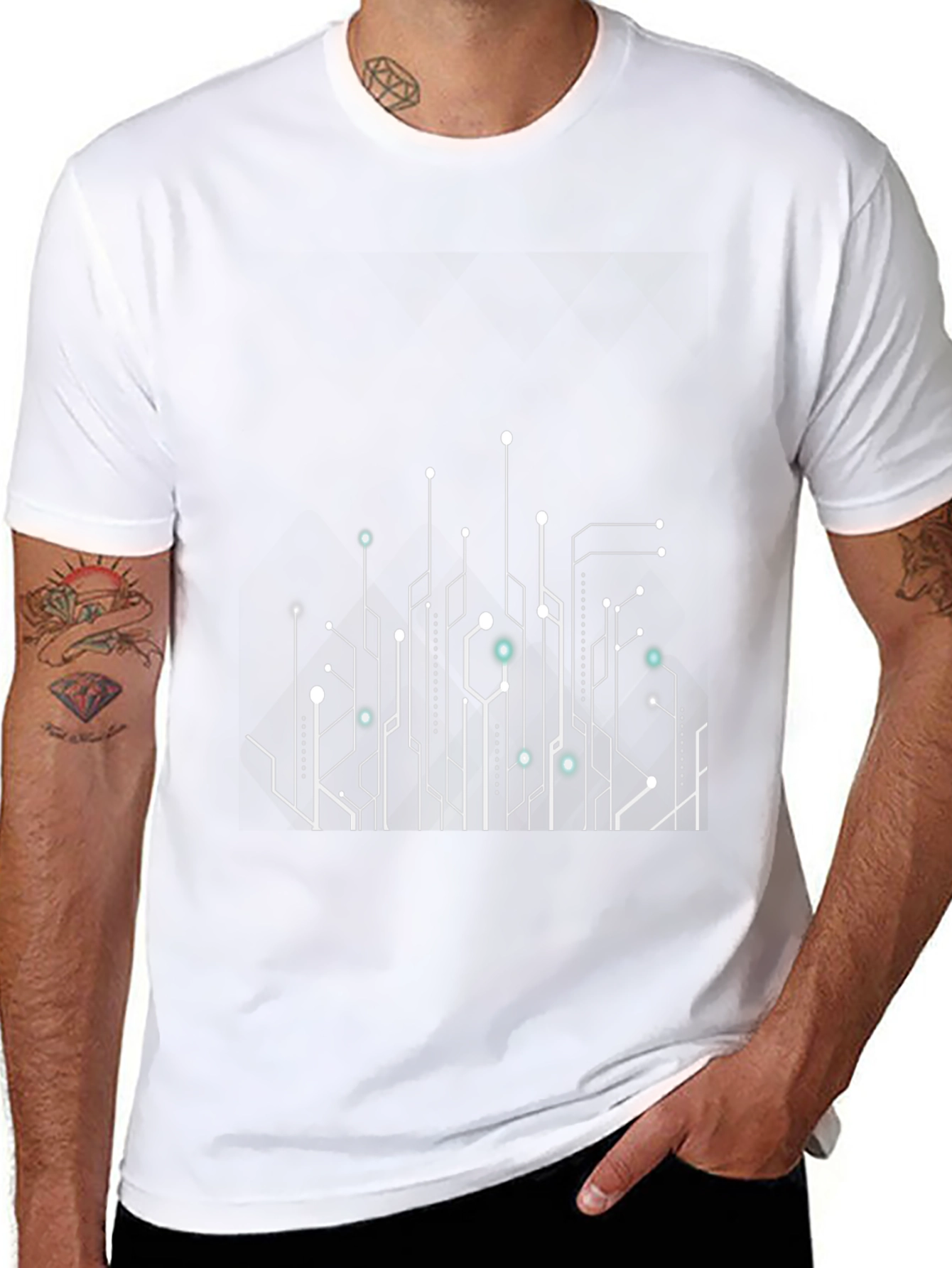 Tech Circuit T-Shirt - Stylish Modern Design