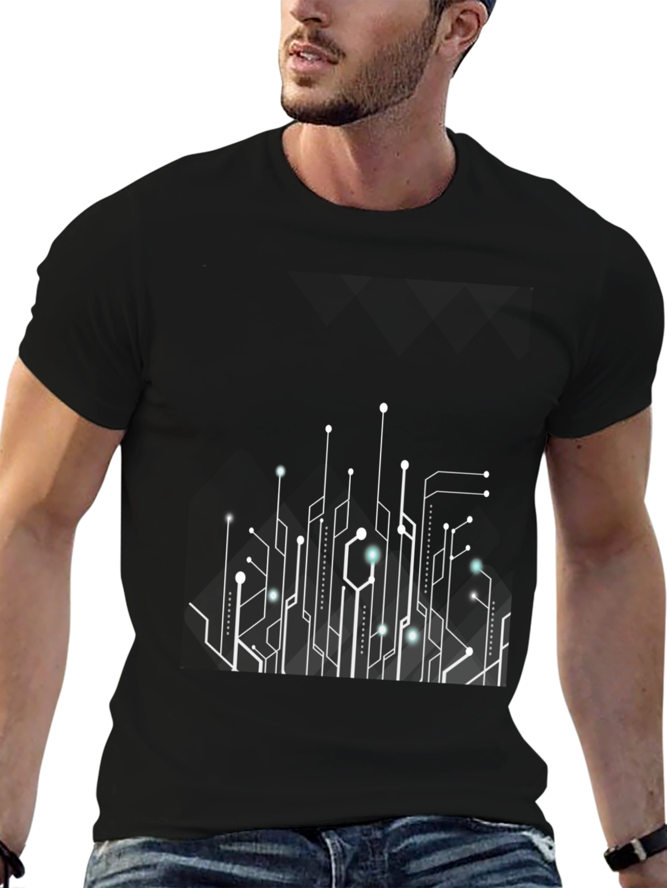 Tech Circuit T-Shirt - Stylish Modern Design
