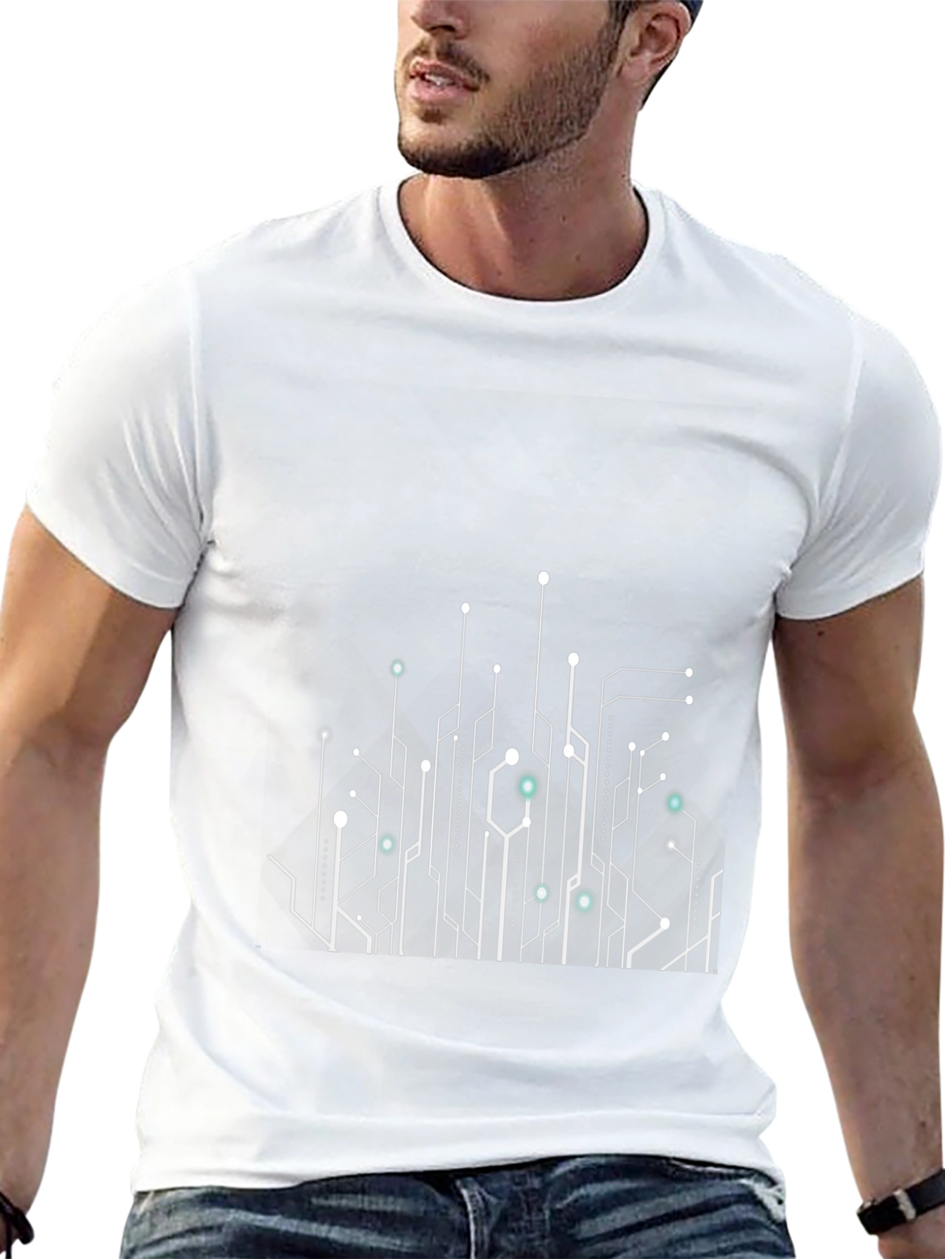 Tech Circuit T-Shirt - Stylish Modern Design