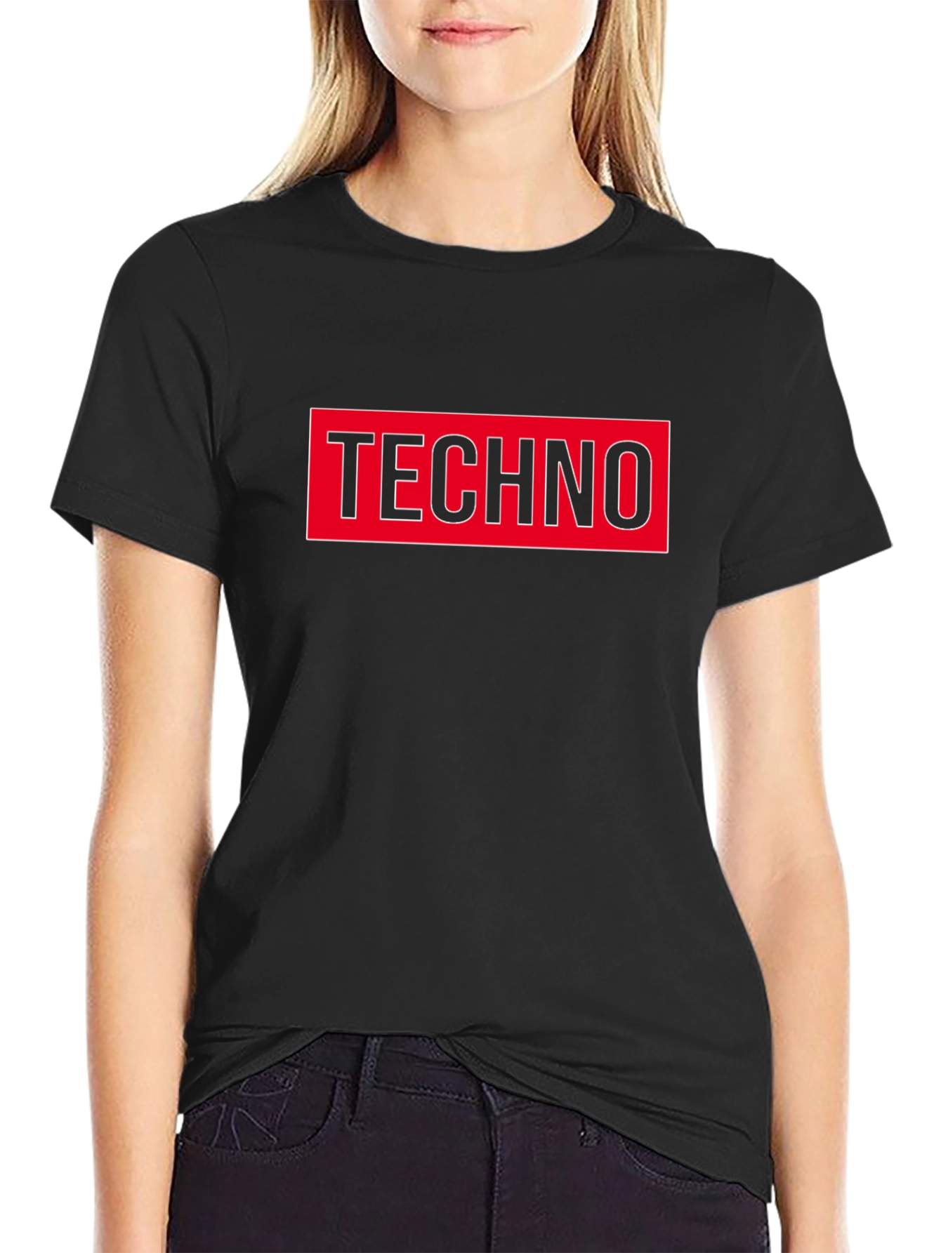 Techno Graphic T-Shirt - Bold Red and Black Tee