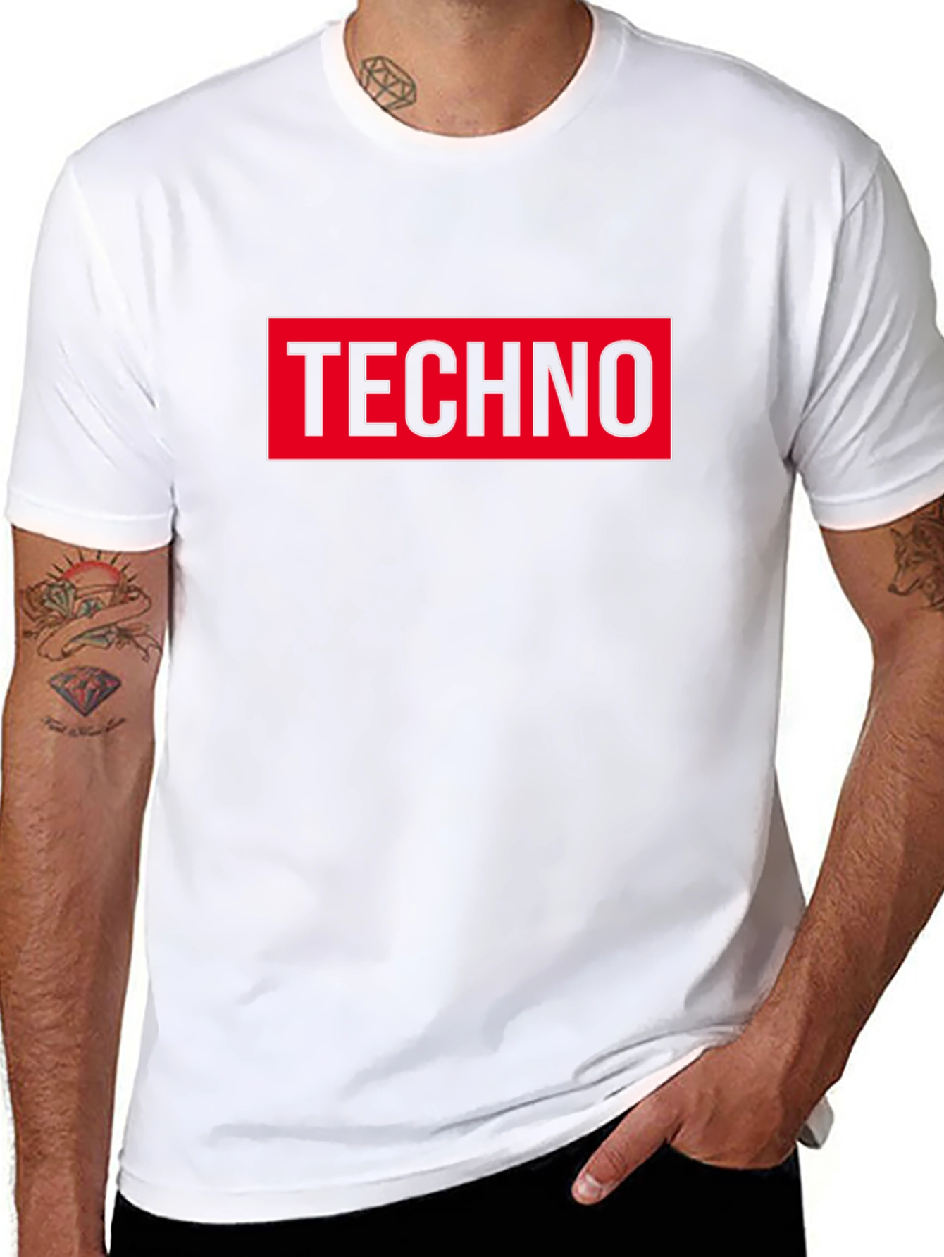 Techno Graphic T-Shirt - Bold Red and Black Tee