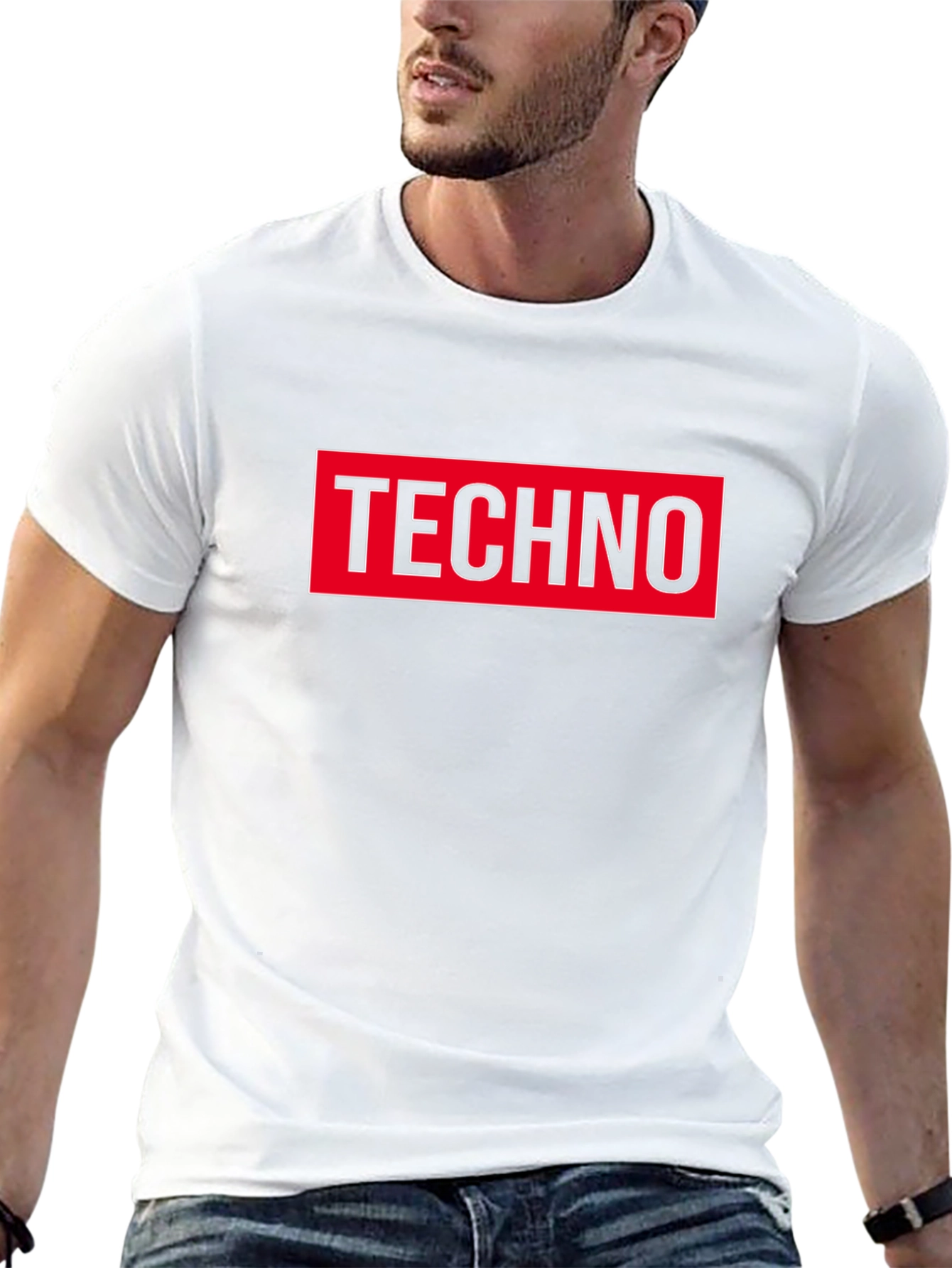 Techno Graphic T-Shirt - Bold Red and Black Tee