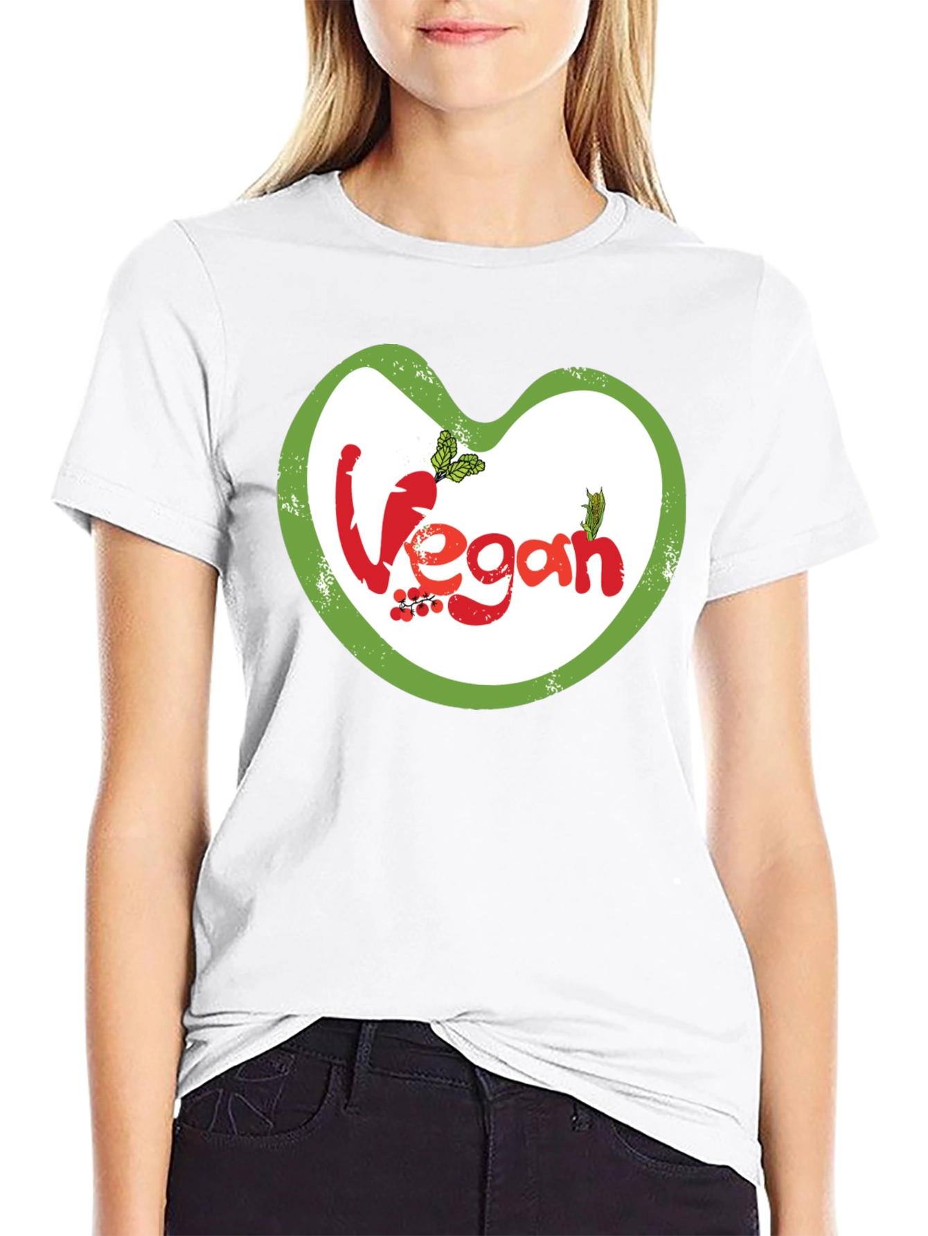 Vegan Graphic T-Shirt - Heart Design