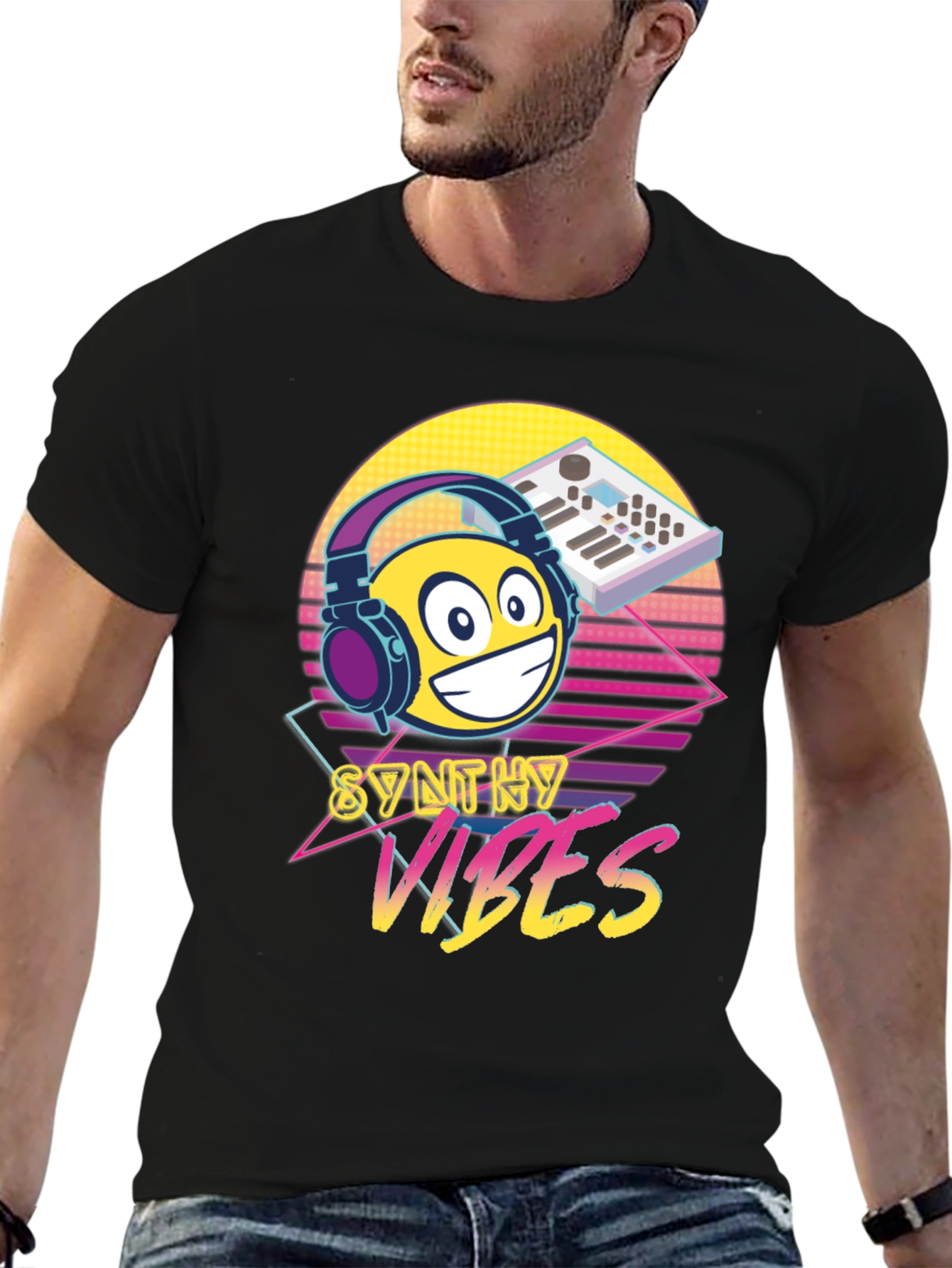 Synth Vibes T-Shirt - Retro Music Lover Tee