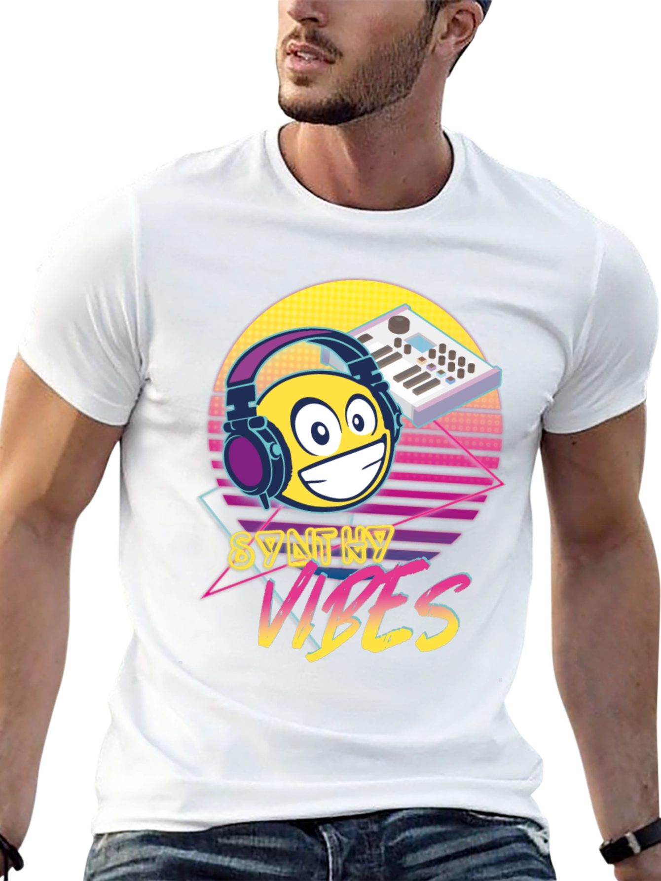 Synth Vibes T-Shirt - Retro Music Lover Tee