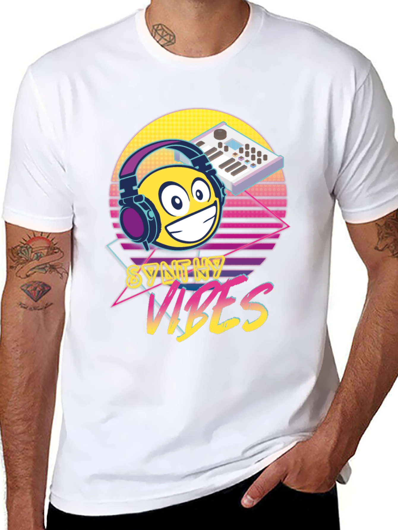 Synth Vibes T-Shirt - Retro Music Lover Tee