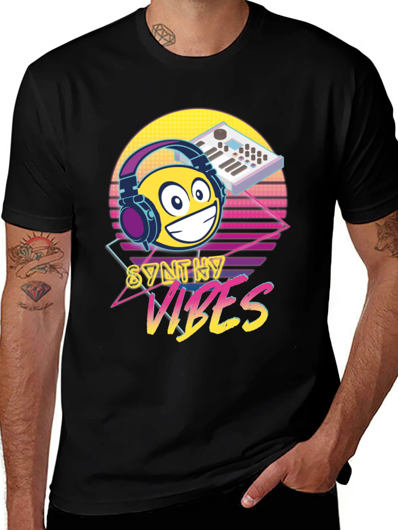 Synth Vibes T-Shirt - Retro Music Lover Tee
