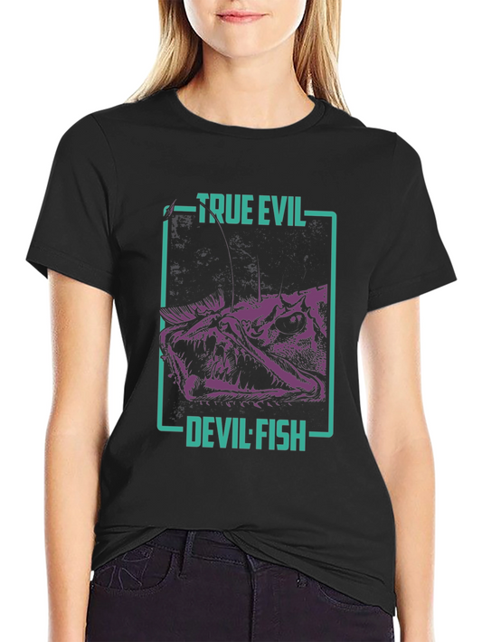 True Evil Devil Fish Graphic Tee - Dark Humor