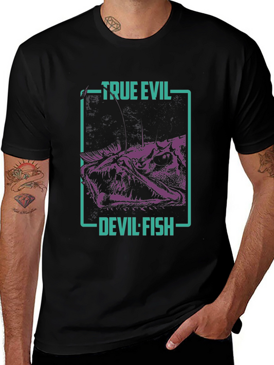 True Evil Devil Fish Graphic Tee - Dark Humor