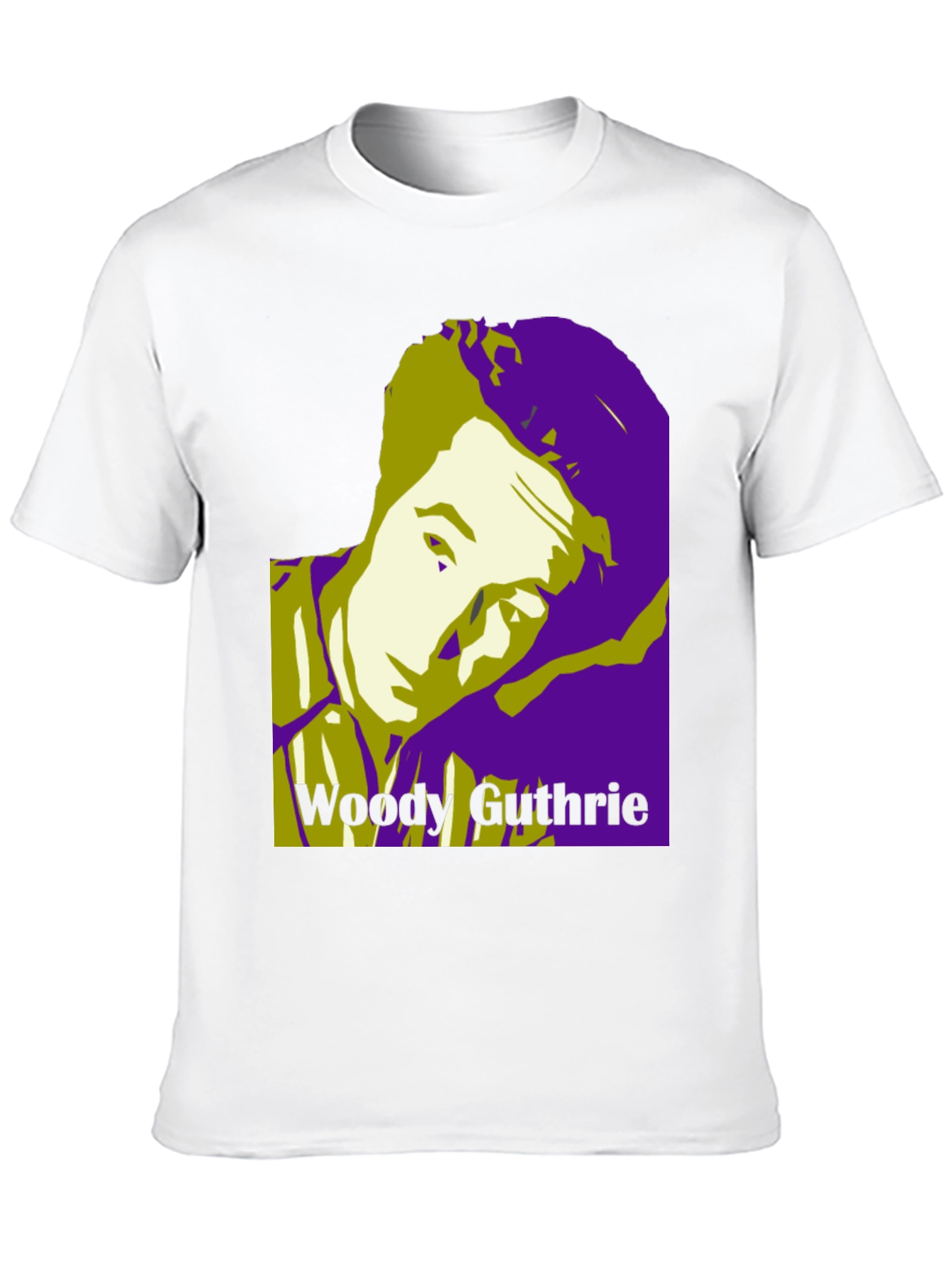Woody Guthrie Portrait Graphic T-Shirt - Black