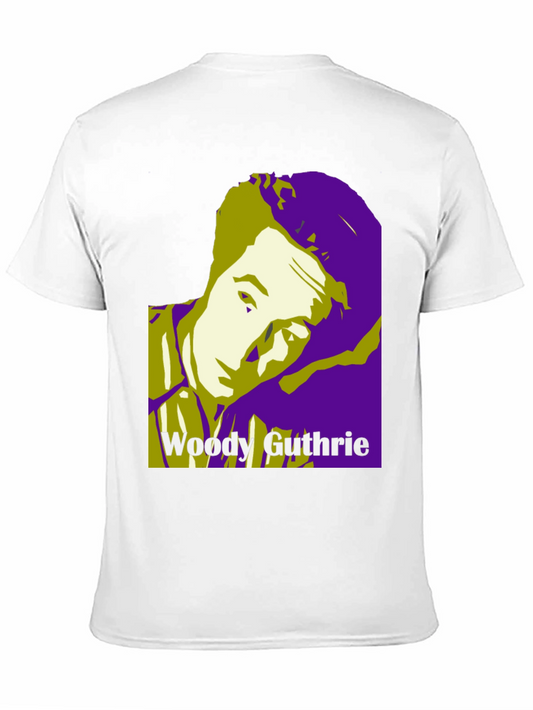 Woody Guthrie Portrait Graphic T-Shirt - Black