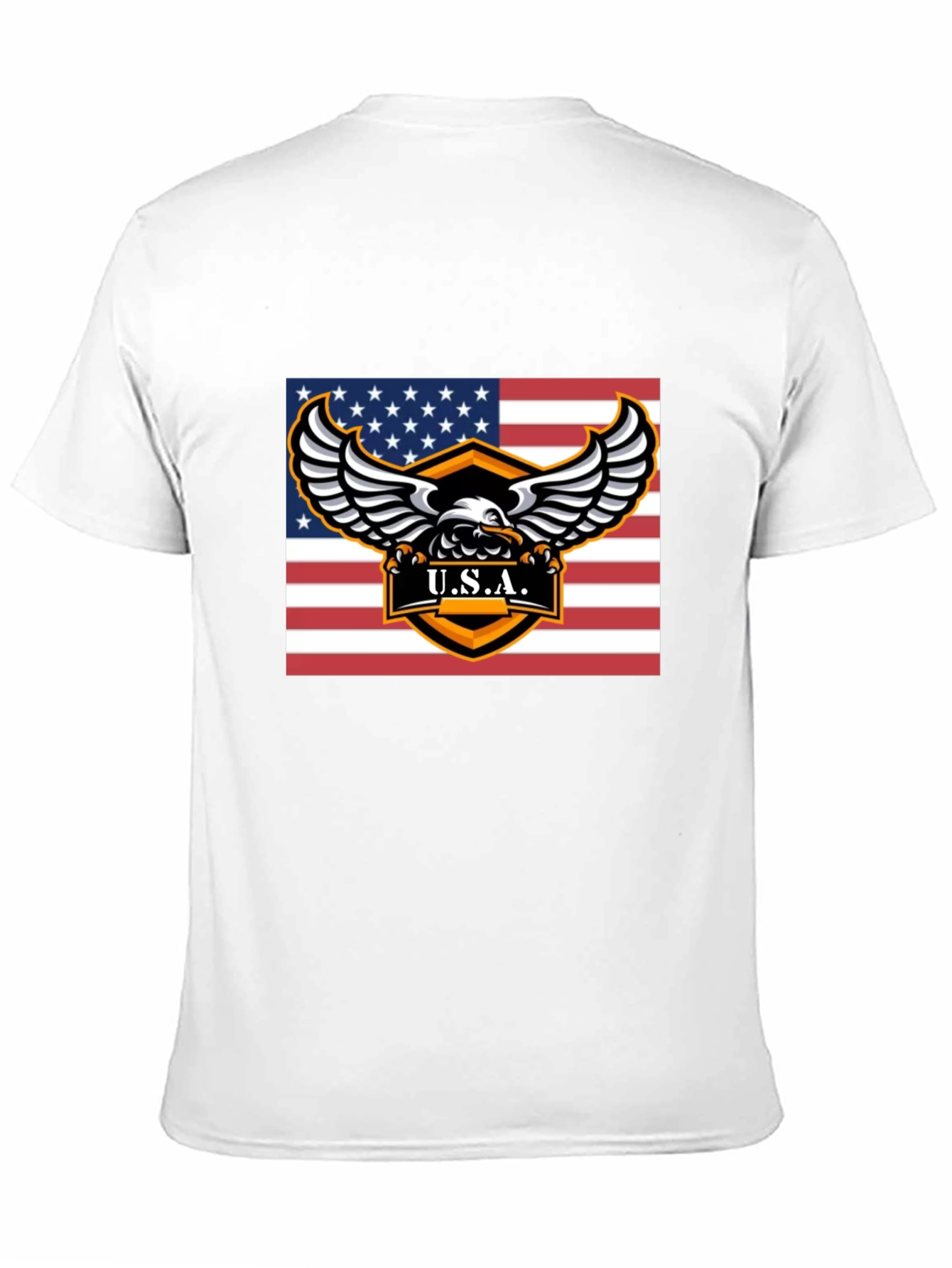 USA Eagle Graphic Print Black T-Shirt