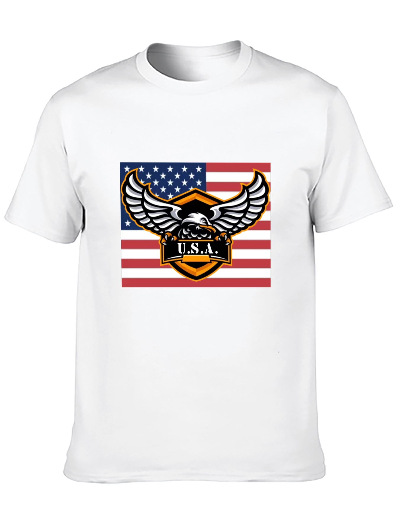 USA Eagle Graphic Print Black T-Shirt