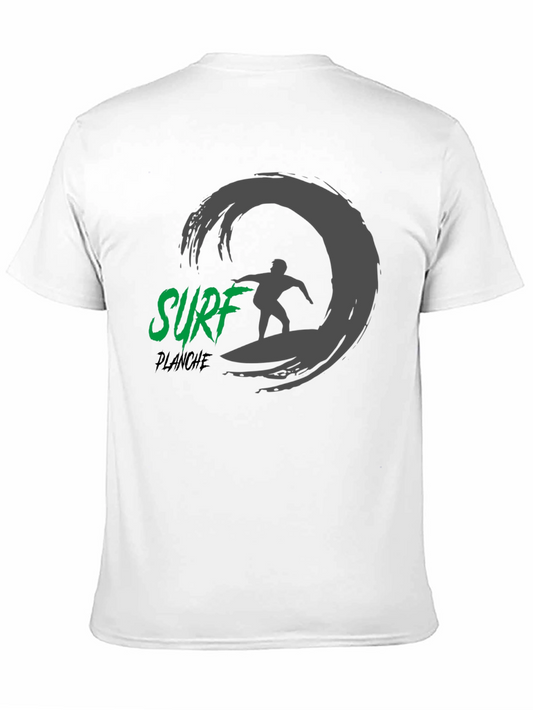 Surf Planche Black T-Shirt: Wave Rider Graphic Tee