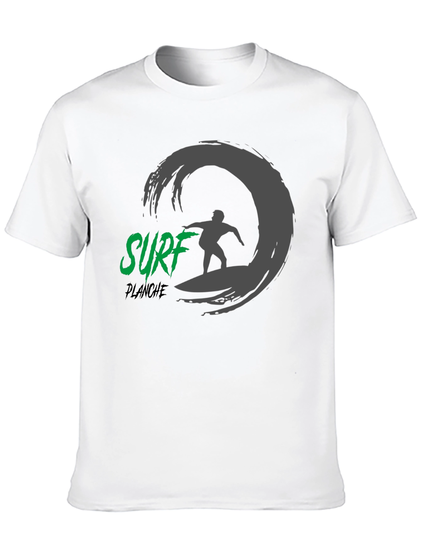 Surf Planche Black T-Shirt: Wave Rider Graphic Tee