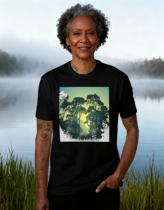 Sunset Forest Silhouette Graphic Tee