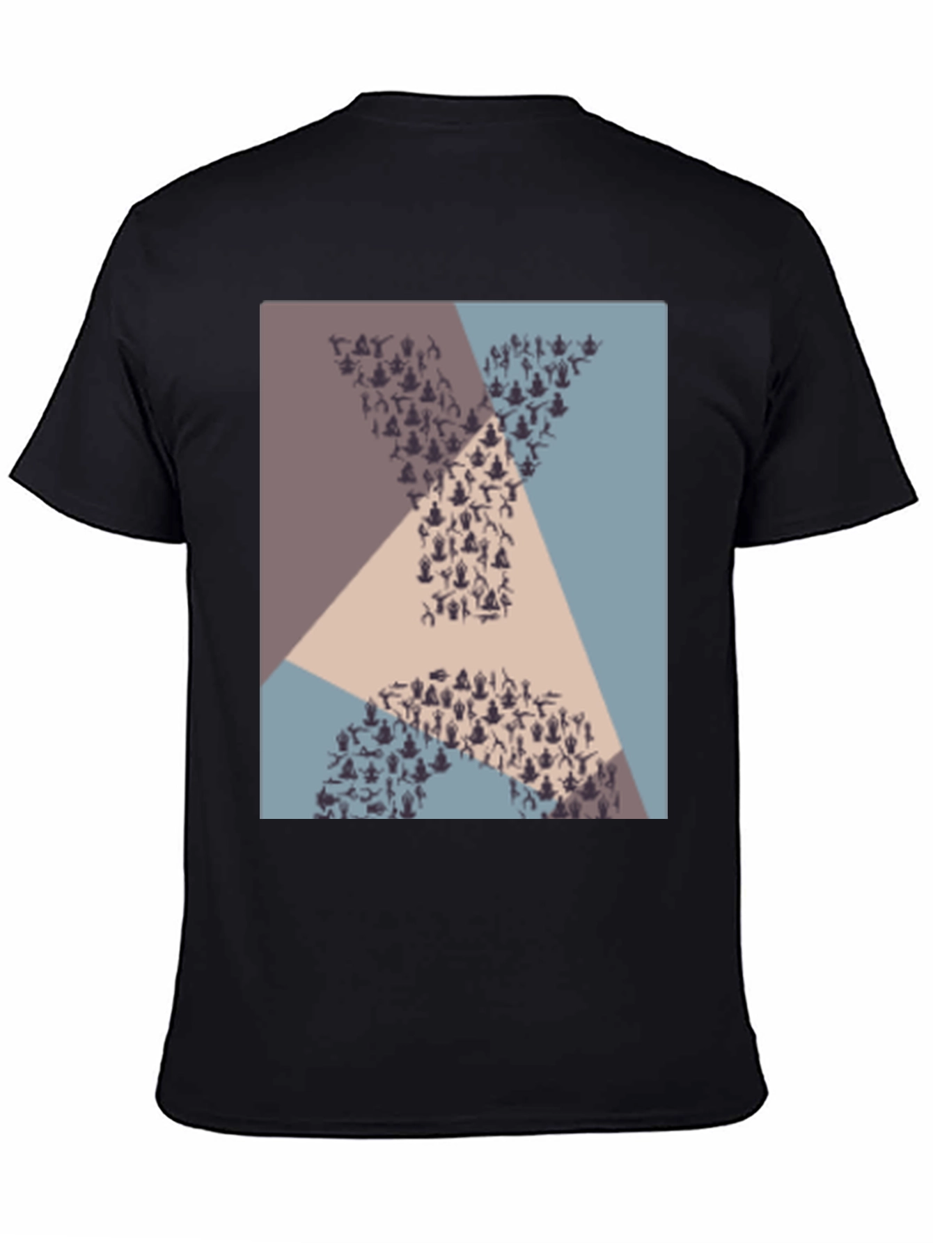 Yoga Pose Pattern Graphic Tee - Unisex Black T-Shirt