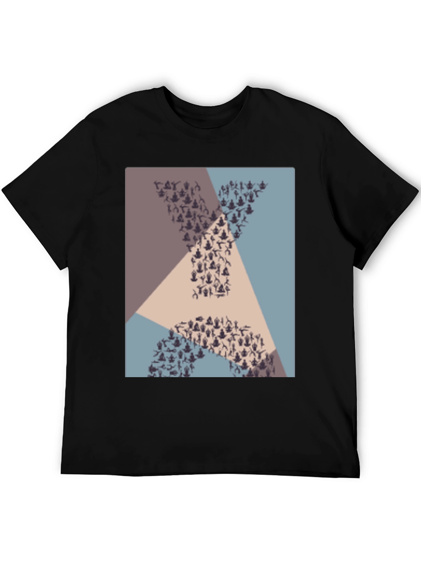 Yoga Pose Pattern Graphic Tee - Unisex Black T-Shirt