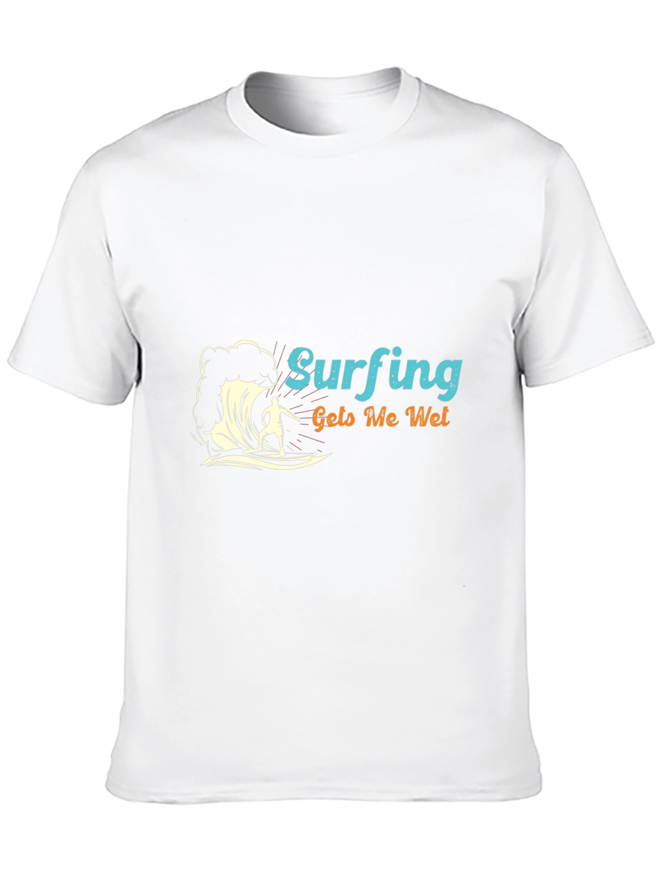 Surfing Gets Me Wet Black Tee Shirt