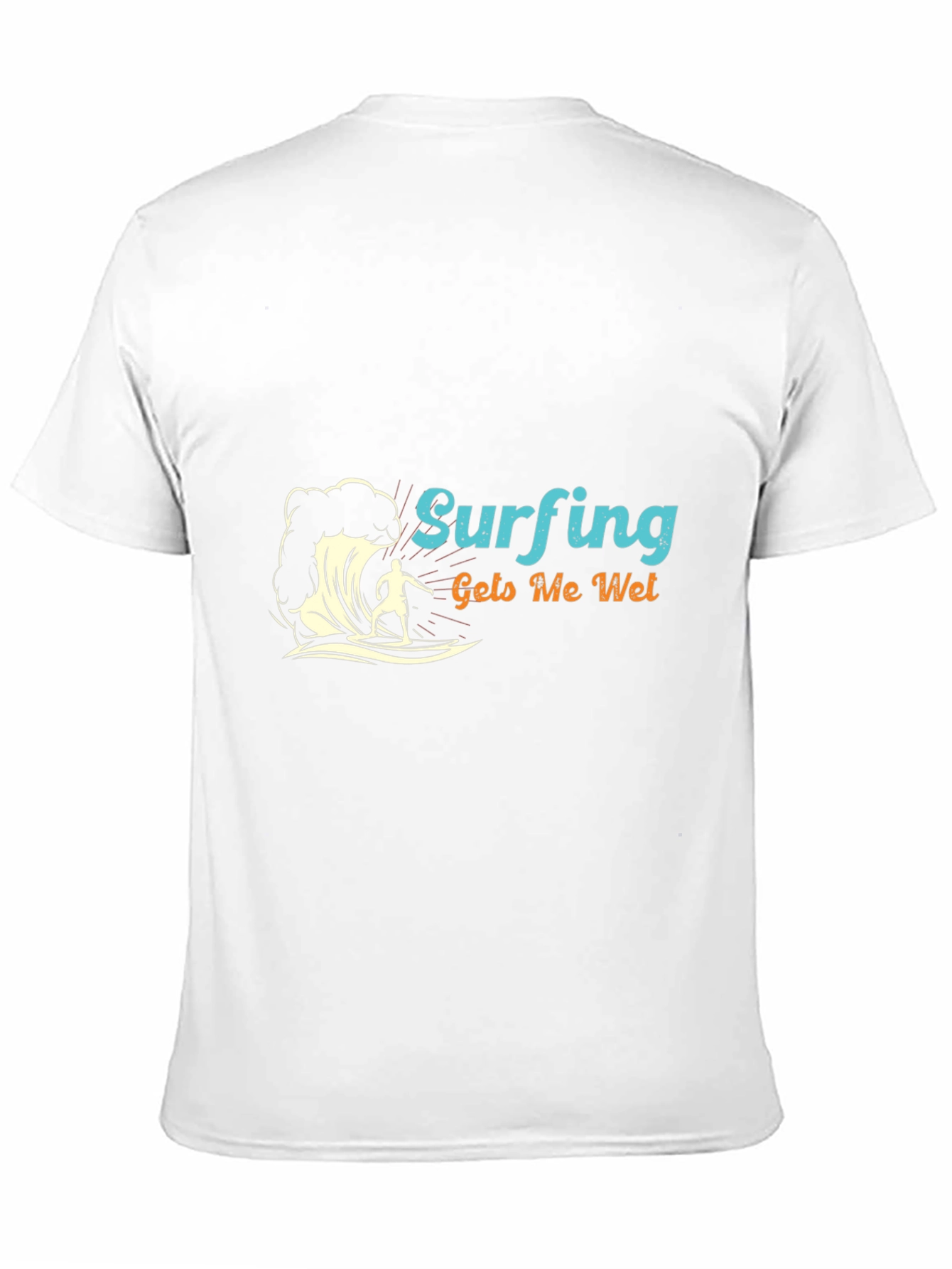 Surfing Gets Me Wet Black Tee Shirt